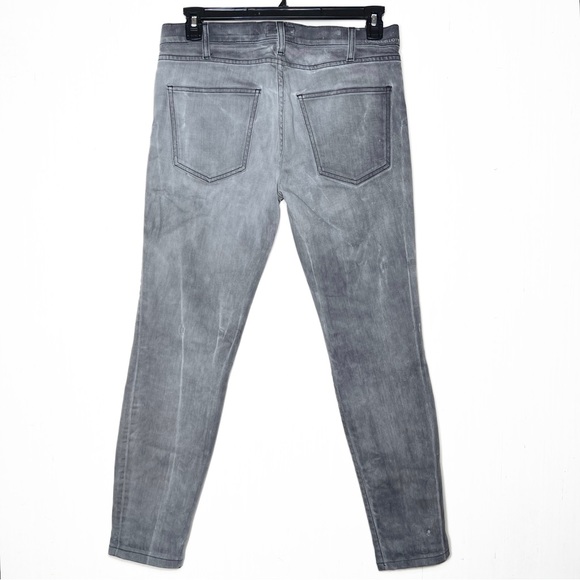 Current/Elliott Destroyed Busted Knee Grunge Moto Gray Skinny Jeans - Picture 3 of 15